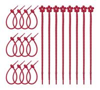 sourcing map 20 bridas de silicona para cables, bridas de silicona, correas giratorias reutilizables, organizador de cables para cocina, hogar, alimentos, aperitivos, pan, dulces, oficina, viajes