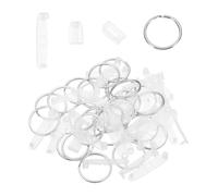 sourcing map 20 clips de plástico para llavero con anillos de metal, conectores de acrílico transparente, pestañas para tarjetas, llaves, oficina, tarjetas de crédito, manualidades, fabricación de