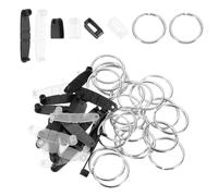 sourcing map 20 clips de plástico para llavero con anillos de metal, conectores de acrílico transparente, pestañas para tarjetas, llaves, oficina, tarjetas de crédito, manualidades, joyería, a granel