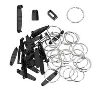 sourcing map 20 clips de plástico para llavero con anillos de metal, conectores de acrílico transparente, pestañas para tarjetas, llaves, oficina, tarjetas de crédito, manualidades, fabricación de