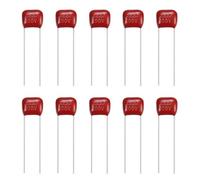 sourcing map 20 condensadores de película de polipropileno metalizado, CBB21/CBB22 100V 222J 0.0022UF Kit surtido de condensadores para aparatos electrónicos y lámparas de ahorro de energía, rojo