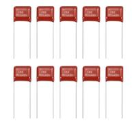 sourcing map 20 condensadores de película de polipropileno metalizado, CBB22 400 V 823J 0.082UF, kit surtido de condensadores para aparatos electrónicos y lámparas de ahorro de energía, color rojo