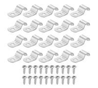 sourcing map 20 correas de tubo de 2/5 pulgadas, abrazadera de tubo de 1 agujero de acero inoxidable 304 rígida abrazadera de conducto en U resistente con tornillos autorroscantes para instalación de