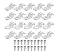 sourcing map 20 correas de tubo de 5/16 pulgadas, abrazadera de tubo de 1 agujero de acero inoxidable 304, abrazadera rígida de conducto en U, resistente con tornillos autorroscantes para instalación