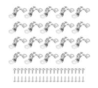 sourcing map 20 correas de tubo rígidas de acero inoxidable 304 de 25 mm, correa de dos agujeros, abrazadera de conducto de tubo resistente con tornillos autorroscantes para instalación de cable de