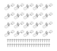 sourcing map 20 correas rígidas de tubo de 12 mm (1/2 pulgada), abrazadera de conducto de acero inoxidable 304, soporte en U grueso, abrazadera de tubo resistente con tornillos autorroscantes para