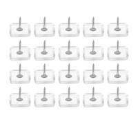 sourcing map 20 deslizadores de muebles, guías cuadradas de plástico de 25 mm, almohadillas para clavos, protectores de suelo de madera dura para silla, mesa, escritorio, patas de armario