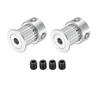 sourcing map 20 Dientes 4mm Interior Diámetro Distribución Polea Aluminio Sincrónica Rueda 20mm con Tornillo para 3D Impresora Correa, CNC Máquina, Paquete de 2