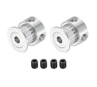 sourcing map 20 Dientes 4mm Interior Diámetro Distribución Polea Aluminio Sincrónica Rueda con M4 Tornillo para 3D Impresora Correa, CNC Máquina, Paquete de 2