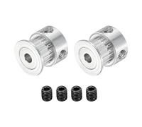 sourcing map 20 Dientes 6mm Interior Diámetro Distribución Polea Aluminio Sincrónica Rueda con M4 Tornillo para 3D Impresora Correa, CNC Máquina, Paquete de 2