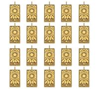 sourcing map 20 dijes de tarot, 26 x 13 mm, aleación de zinc, cuadrados, esmaltados, colgantes rectangulares para cumpleaños, Navidad, aniversarios, color dorado, 26x13mm