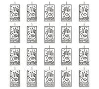 sourcing map 20 dijes de tarot de aleación de zinc de 26 x 13 mm, cuadrados, esmaltados, colgantes rectangulares para cumpleaños, Navidad, aniversarios, color plateado, 26x13mm
