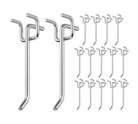 sourcing map 20 ganchos para tablero de clavijas, kit de ganchos de 3.9 pulgadas para tablero de clavijas de 1/5 pulgadas para colgar estanterías, almacenamiento de herramientas, organización de