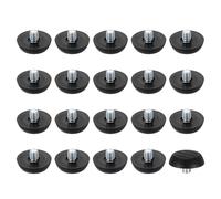 sourcing map 20 niveladores de patas de muebles de rosca M6, patas de mesa de nivelación ajustables de 23 x 7 mm, nivelación de deslizamiento de muebles con rosca para patas de silla, taburete, color