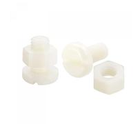 sourcing map 20 Pares Nylon Tornillo Tuerca Surtido, M8x16mm Ranurados Plana Cabeza Tornillos y M8 Hexagonal Tuercas para Maquinaria, Electrónica, Blanco