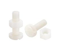 sourcing map 20 Pares Nylon Tornillo Tuerca Surtido para Maquinaria Blanco | M6x20mm Ranurados Plana Cabeza Tornillos y M6 Hexagonal Tuercas, Electrónica