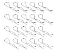 sourcing map 20 pasadores de resorte en forma de R de acero inoxidable 304 de 2,5 mm x 60 mm, clips R para electrodomésticos, equipos deportivos, reparación mecánica de automóviles (plateado)