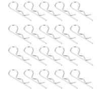 sourcing map 20 pasadores de resorte en forma de R de acero inoxidable 304 de 3 mm x 70 mm, clips R para electrodomésticos, equipos deportivos, reparación de mecánicos de automóviles (plateado)