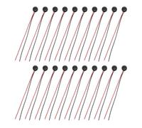 sourcing map 20 pastillas de condensador de micrófono electret, mini condensador electret de 4 mm de diámetro con cables de 50 mm, 58 dB para audio, color negro