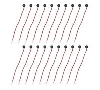 sourcing map 20 pastillas de condensador de micrófono electret, mini condensador electret de 6 mm de diámetro con cables de 100 mm, 60 dB para audio, color negro