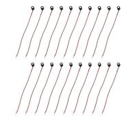 sourcing map 20 pastillas de condensador de micrófono electret, mini condensador electret de 6 mm de diámetro con cables de 120 mm, 50 dB para audio, color negro