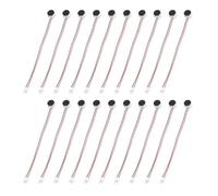 sourcing map 20 pastillas de condensador de micrófono electret, mini condensador electret de 9,7 mm de diámetro con cables de 100 mm, 50 dB para audio, color negro