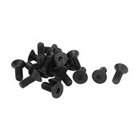 sourcing map 20 pcs Tornillos de cabeza plana avellanado negro M6 x 16mm | hexagonal métricas