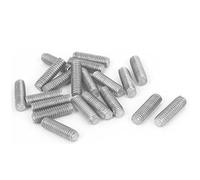 sourcing map 20 pcs Varilla M6 x 20mm macho roscado La Barra tono plata | de acero inoxidable 304, del tornillo