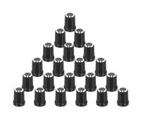 sourcing map 20 perillas de 6 mm para agujero de eje, amplificador de guitarra, control de potenciómetro blanco para control de tono de volumen, piezas de bajo de guitarra, cromadas