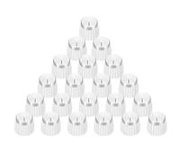 sourcing map 20 perillas de ajuste a presión para potenciómetro de 6 mm de diámetro, perilla de control blanco y plateado para control de tono de volumen, piezas de bajo de guitarra, cromadas