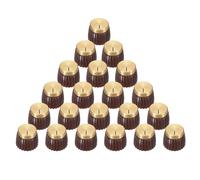 sourcing map 20 perillas de ajuste a presión para potenciómetro de 6 mm de diámetro, perilla de control marrón-dorado para control de tono de volumen, piezas de bajo y guitarra, cromadas
