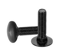 sourcing map 20 pernos de carro, M8 x 30 mm, acero inoxidable 18-8 (304), tornillos de cabeza redonda, tornillo de óxido negro para accesorios de fijación, color negro