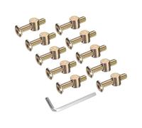 sourcing map 20 pernos para marco de cama, tornillos de cabeza hexagonal M6 x 30 mm, tornillos con tuercas de barril kit de repuesto y llave hexagonal M4 para muebles, camas, sillas