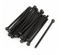 sourcing map 20 piezas 12,9 aleación de acero hexagonal cabeza plana moleteado tornillo de cabeza perno M2x35