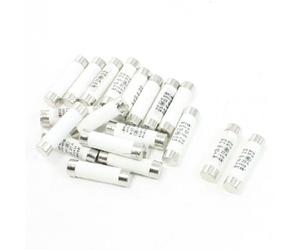 sourcing map 20 Piezas 500V 20A 10x38mm Cilíndrico Cerámico Tubo Fusibles Eslabones R015 RT14 RT18 RT19