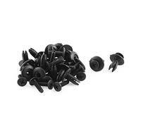 sourcing map 20 Piezas 6mm x 16mm Remaches de Plástico Color Negro Clips de Fijación para Estera