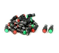sourcing map 20 Piezas AC 220V Rojo Verde Redondo Tapa Luz Indicadora De Lámpara Piloto