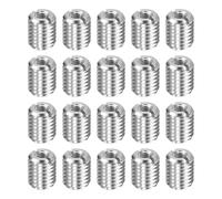 sourcing map 20 piezas de insertos de reparación de roscas M12 x 1.75 macho a M6 x 1 rosca hembra de 15 mm de largo, tuercas reductoras de acero inoxidable métricas autorroscantes, reductor roscado
