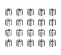 sourcing map 20 piezas de insertos de reparación de roscas M3 x 0,5 macho a M2 x 0,4 rosca hembra de 2,5 mm de largo, tuercas reductoras de acero inoxidable métricas autorroscantes, reductor roscado