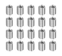 sourcing map 20 piezas de insertos de reparación de roscas M4 x 0.7 macho a M2.5 x 0.45 rosca hembra de 5 mm de largo, tuercas reductoras de acero inoxidable métricas autorroscantes, reductor roscado
