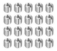 sourcing map 20 piezas de insertos de reparación de roscas M6 x 1 macho a M4 x 0,7 rosca hembra de 6 mm de largo, tuercas reductoras de acero inoxidable métricas autorroscantes, reductor roscado
