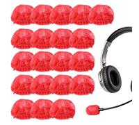 sourcing map 20 piezas desechables de solapa para micrófono, parabrisas de micrófono Lavalier no tejido, tamaño mini, fundas de micrófono para auriculares con gancho para la oreja, micrófono Lavalier