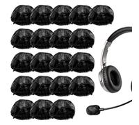 sourcing map 20 piezas desechables de solapa para micrófono, parabrisas de micrófono Lavalier no tejido, tamaño mini, fundas de micrófono para auriculares con gancho para la oreja, micrófono Lavalier