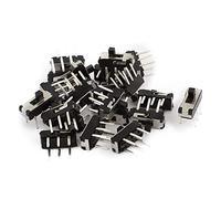sourcing map 20 Piezas Posición 2 DPTD 2P2T 6 Pines PCB Panel Mini Vertical Interruptor Deslizante