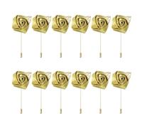 sourcing map 20 pines de rosas para novios de 2 x 3.5 pulgadas para hombres, ceremonia de boda, aniversario, cena formal, fiesta, decoración de trajes, color dorado