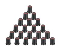 sourcing map 20 pomos de 6 mm para agujero de eje, amplificadores de guitarra, control de potenciómetro rojo para control de tono de volumen, piezas de bajo de guitarra, cromadas