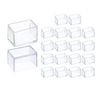 sourcing map 20 protectores de silicona para patas de silla, 0.8 x 1.2 pulgadas, antideslizantes, protectores rectangulares para patas de muebles para suelos de madera dura, reducen el ruido y los