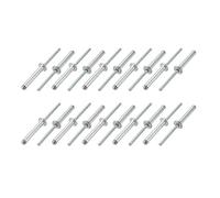 sourcing map 20 remaches ciegos de extremo abierto de aluminio/acero de 5 mm x 30 mm