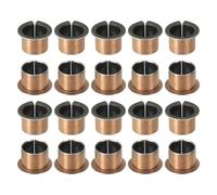 sourcing map 20 rodamientos de manga con brida, diámetro de 16 mm x 18 mm de diámetro exterior x 15 mm de longitud, 24 x 1,0 mm de diámetro de brida x t bujes de bronce sinterizado, rodamientos