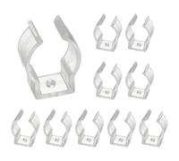 sourcing map 20 soportes de clips T5 U para bombillas LED, tubo fluorescente, accesorios de montaje de repuesto con tornillo de 0.08 pulgadas de grosor para soporte de lámpara, transparente